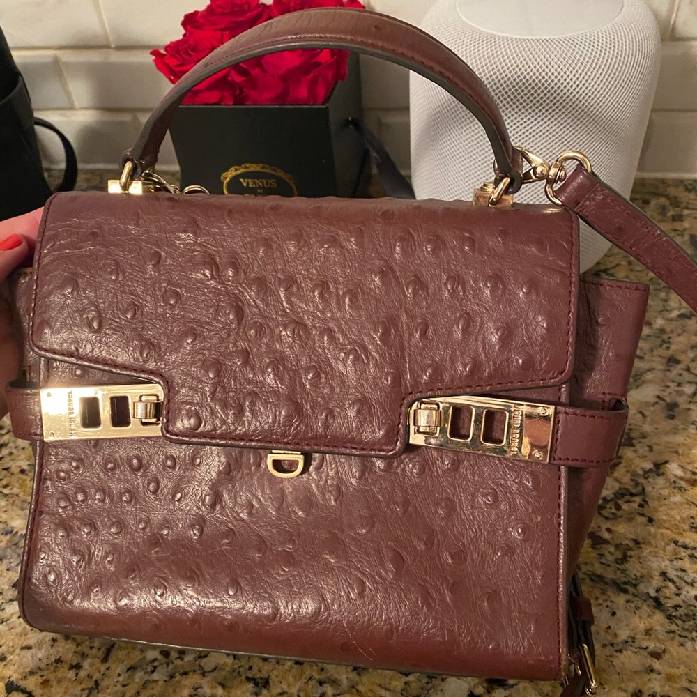 Henri Bendel Faux Ostrich Leather Uptown Crossbody
